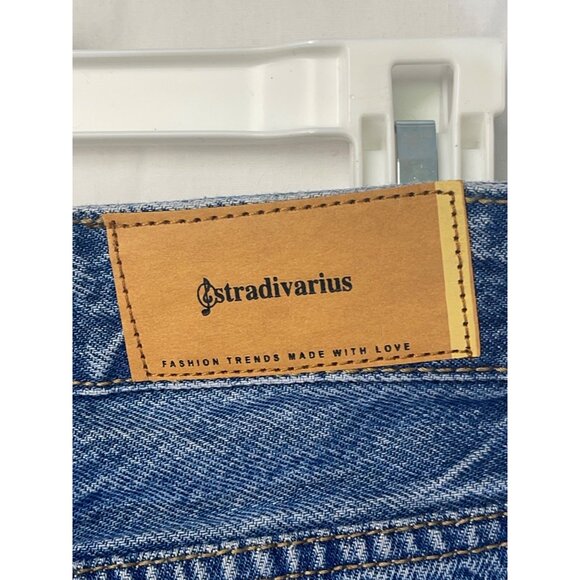 Stradivarius mom fit blue Jeans distressed super tiro alto size 00 - Picture 7 of 13